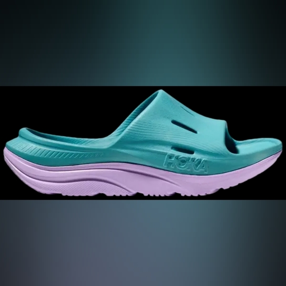 NEW No Box Hoka One One Ora Recovery Slide 3 'Ocean Mist Lilac' Youth 6 Womens 8 - Picture 1 of 10